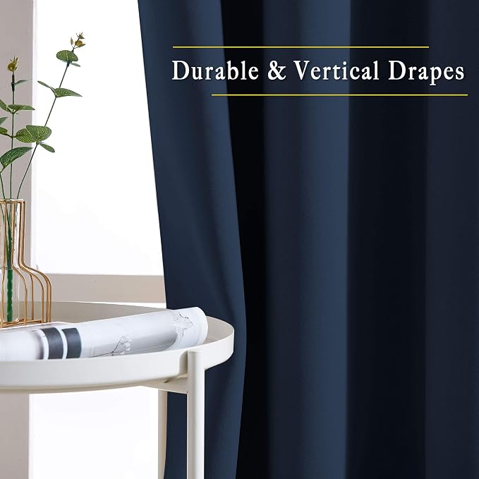 NICETOWN Blackout Navy Blue Curtains - Image 3