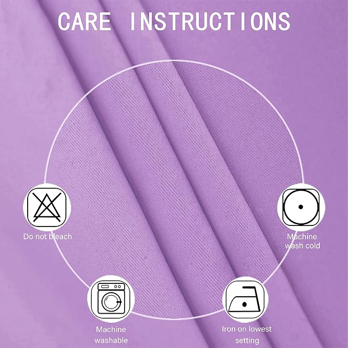 Blackout Curtains 66 x 95 inch/Lavender Curtains Set of 2 Panels/Thermal - Image 4