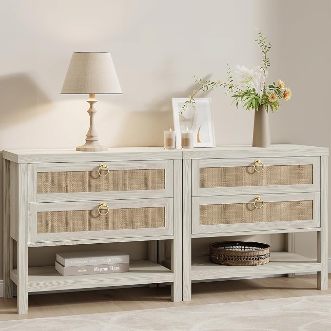 Eclatara Large Rattan Night Stand Set of 2 by Eclatara