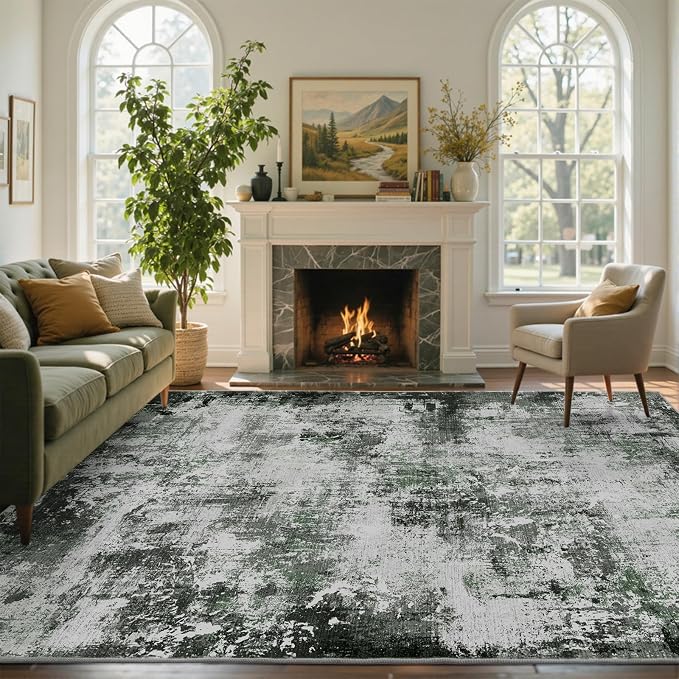 5x7 Ft Area Rugs for Living Room, Soft Non-Slip Washable Rugs Modern Abstract - Image 2