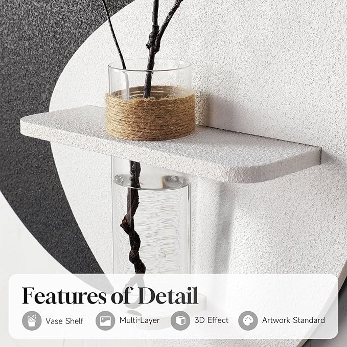 Cuspin 3D Textured Black and White Wall Art - Image 3