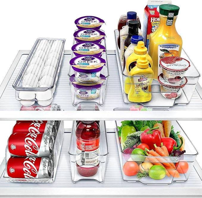 Sorbus Fridge Bins and Freezer Bins Refrigerator Organizer Stackable Food Storage Containers BPA-Free Drawer Organizers for Refrigerator Freezer and Pantry