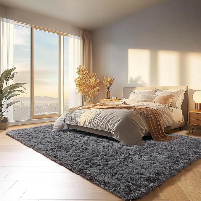 Grey 6x9 Area Rugs for Living Room, Ultra Soft Plush Big Indoor Floor Carpet - Image 4