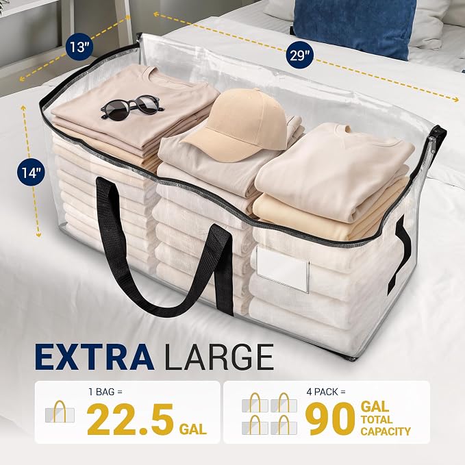 Reli. Moving Bags Heavy Duty | Clear, Extra Large Totes | - Image 2