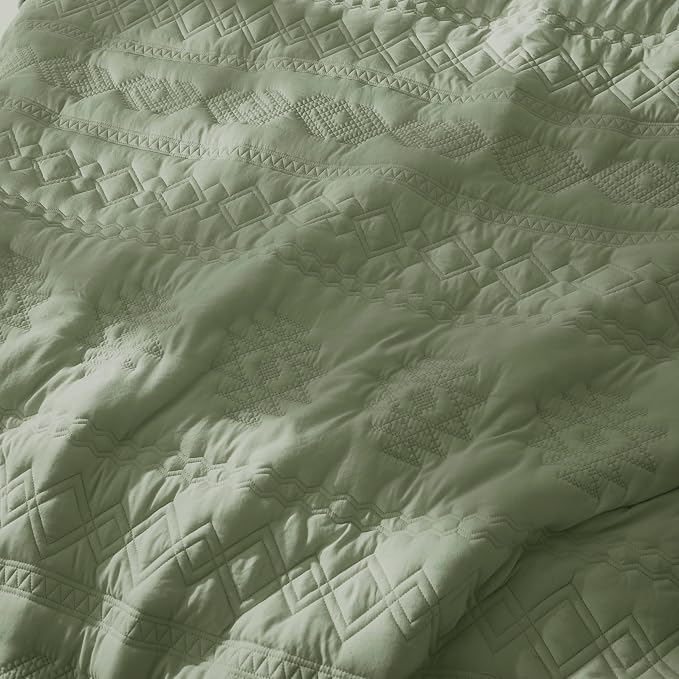 WDCOZY Boho Sage Green Twin Quilt Size Bedding Sets - Image 8