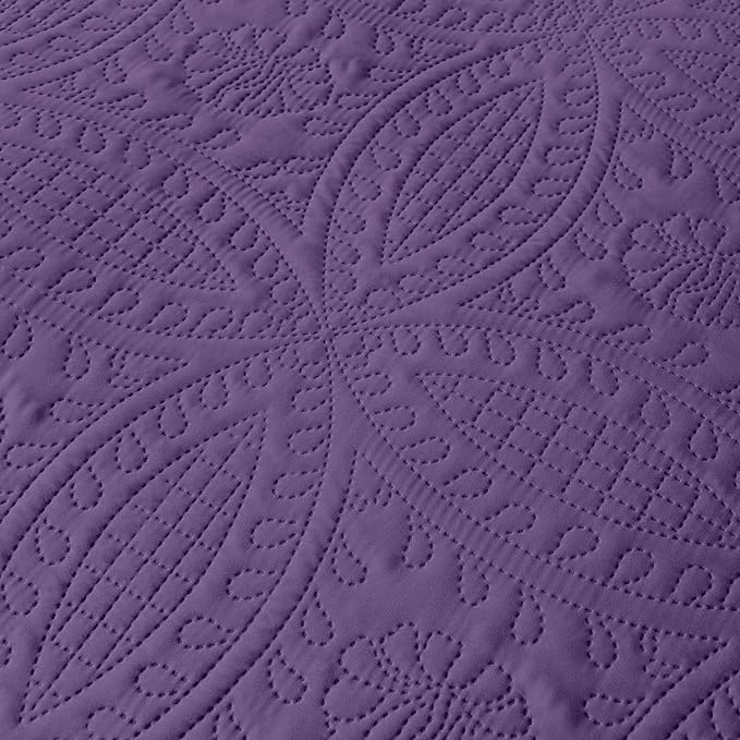 akkialla Purple Full/Queen Quilt Set, Ultrasonic Lightweight Bedspread Coverlet - Image 7