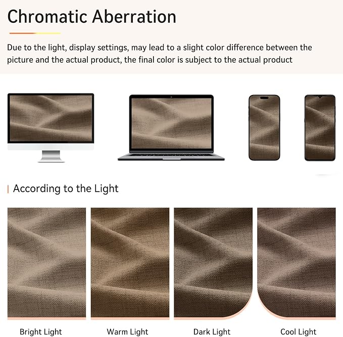 Pinch Pleated Full Blackout Faux Linen Curtains 96 Inches Long | Linen Brown - Image 7