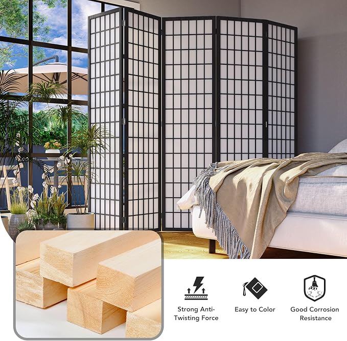 Room Divider 6 Panel, 6ft Folding Privacy Screen - Image 3
