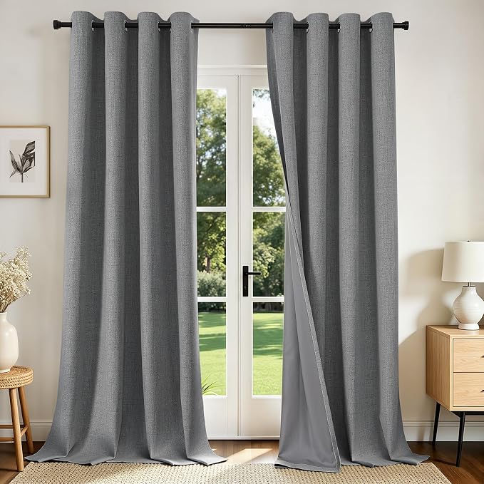Joydeco Blackout Curtains 108 Inches Long 2 Panels Burg, Room Darkening Curtains by JOYDECO