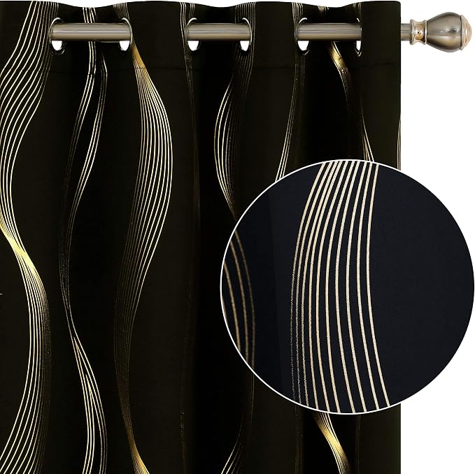 Deconovo Curtains for Living Room, Pattern Blackout Curtains 90 Inches Long | by Unknown