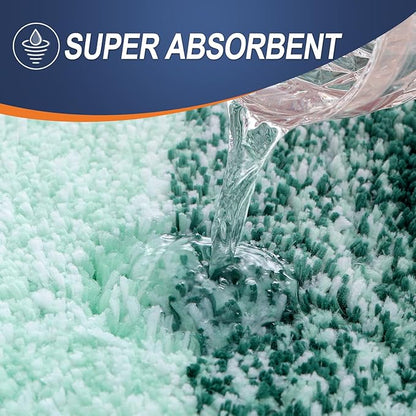 OLANLY Bathroom Runner Rugs 59x17, Extra Soft Absorbent Microfiber Bath Rugs, Rubber Backing, Quick Dry, Washable Bath Mats for Bathroom Floor, Tub and Shower, Home Decor Accessories, Blackish Green