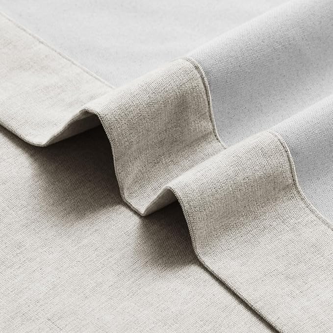 Macochico 100% Blackout Curtains Luxury Chenille Curtains for Living Room Thermal Blackout Curtains for Bedroom Hotel Banquet Classic Decor Beige Curtains with Tieback 72" Wx96 L Grommet 1 Panel