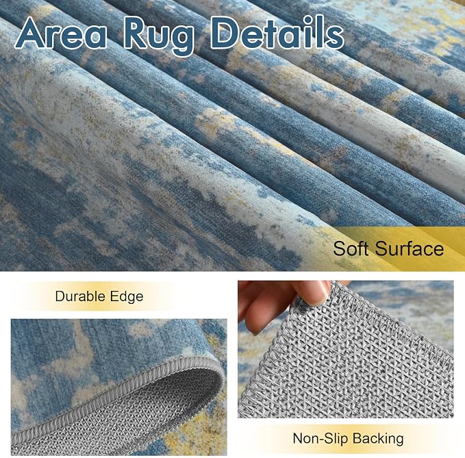 6x9 Ft Large Area Rugs for Living Room, Soft Non-Slip Washable Rugs Modern - Image 5