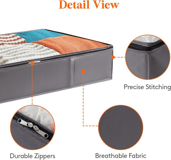 Lifewit Under Bed Storage Containers 4 Pack, Large Capacity Blanket Storage Bags - Image 4