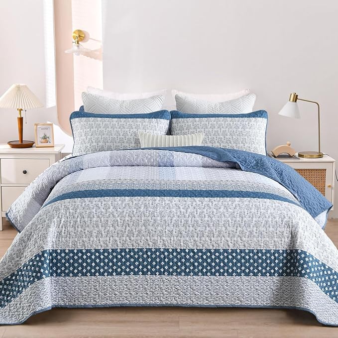 WONGS BEDDING Twin Quilt Bedding Set 2 Piece, Modern Casual Bedroom Decor - Image 2