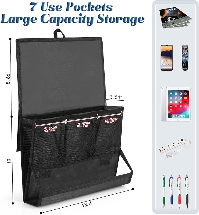Bedside Caddy Organizer for Dorm Bed Rails - Image 2