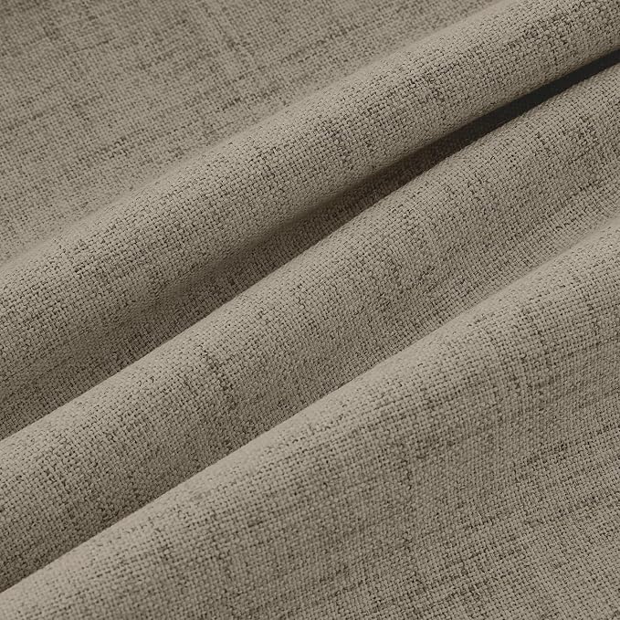MIULEE 100% Blackout Linen Curtains 42 x 63 Inch Faux Linen 2 Panels | Thermal - Image 9