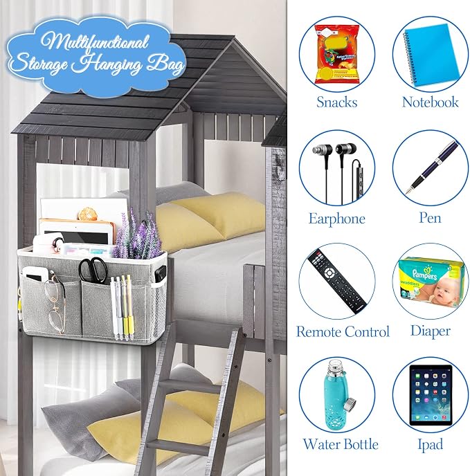 Bedside Caddy Organizer, Hanging Storage Bag - Image 5