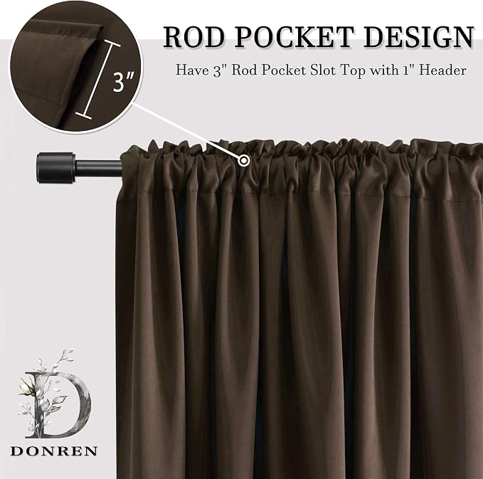 Chocolate Brown Blackout Curtain Panels - Image 4