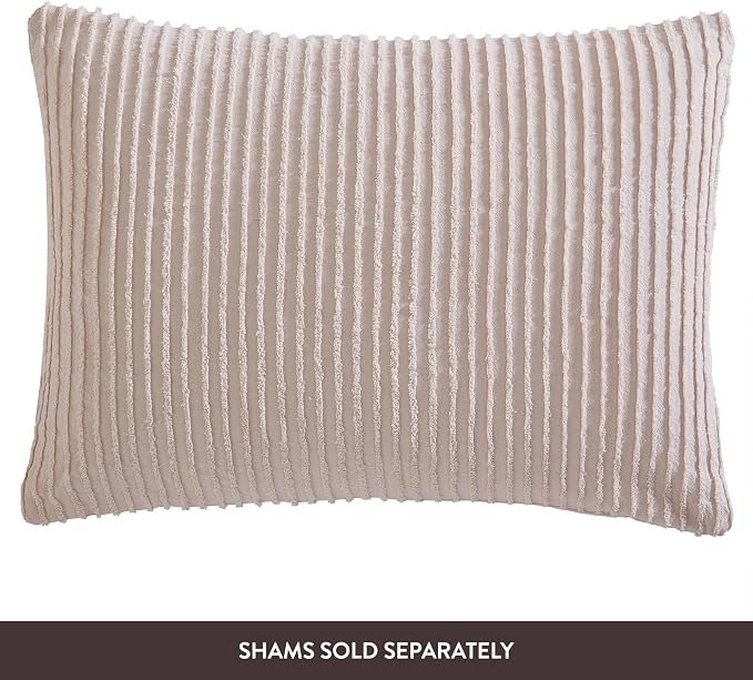 Beatrice Home Fashions Twin Channel Chenille Bedspread, Blush | Soft, - Image 4