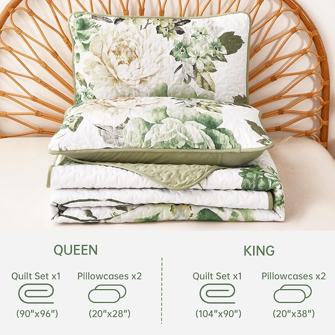 WONGS BEDDING Quilt King Size, Soft Microfiber Lightweight Farmhouse Bed Cover - Image 8