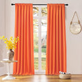 Vibrant Orange Light Reducing Curtains 90 Inches Long by DONREN