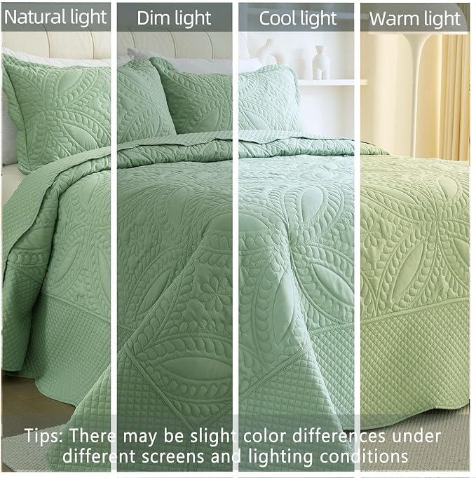 Cmfshape King Bedspread 106"x96", 3 Piece King Quilt - Image 5