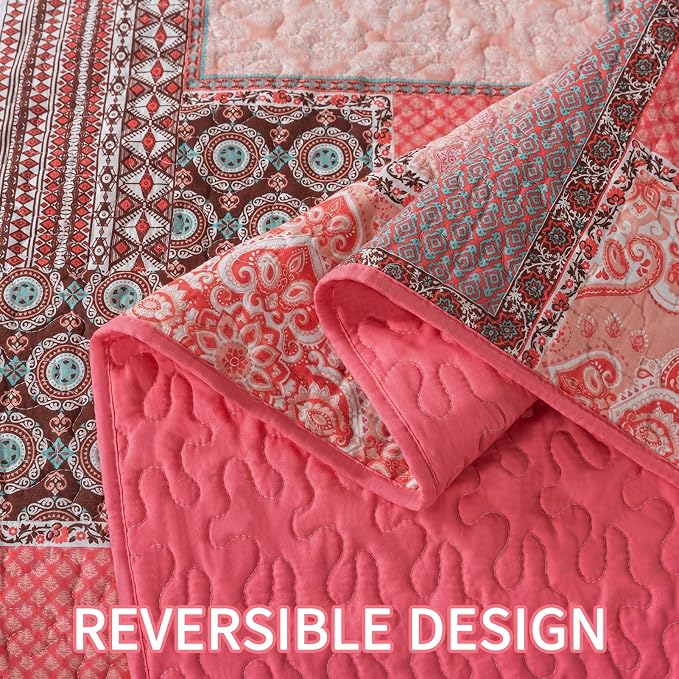 BEDIFANY Farmhouse Queen Quilt Set, 100% Cotton Cover Quilt Bedding Set | 3 PCs - Image 4