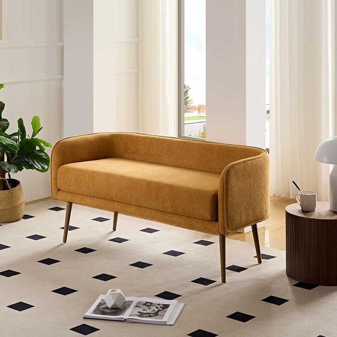 Bedroom Bench with Low Back, Inside Metal Frame, Extra Seat - Image 5