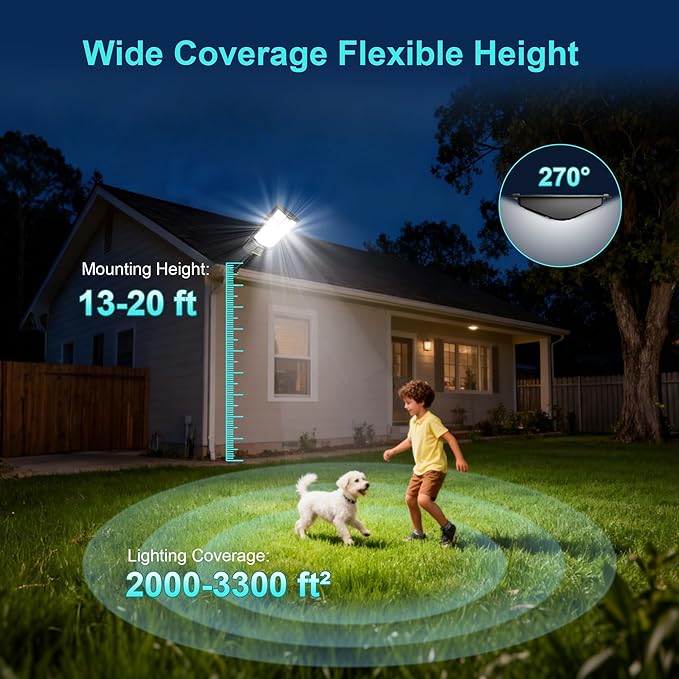 Lorrtta Solar Lights Outdoor Waterproof, 22 Inch Solar Street Light with 380 Ultra Bright 5730 LED, Solar Dusk to Dawn Lights with Remote Control, IP65 Motion Lights for Outside, Parking Lot (2 Pack)