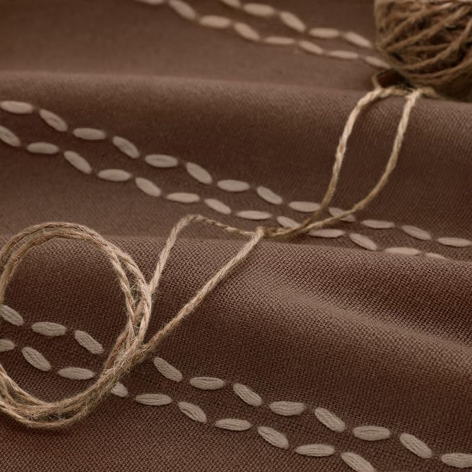 Brown 100% Boho Blackout Curtains 84 Inch 2 Panels - Image 5