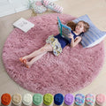Amdrebio Mauve Pink Round Plush Rug 5Ft by Amdrebio