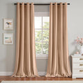 MIULEE Velvet Curtains Blush Beige 52 x 84 Inch Length Set of 2 | Grommet Drapes by MIULEE