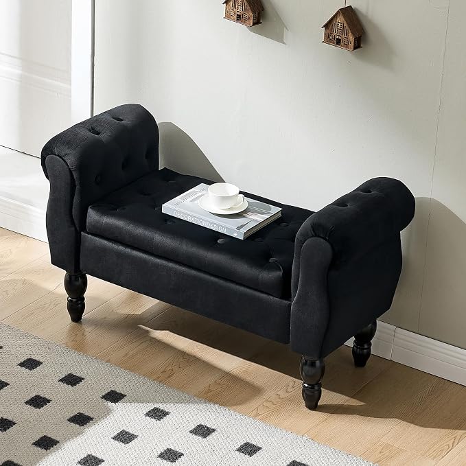 Storage Bench for End of Bed Bedroom, 39.7" Modern Ottoman Bench - Image 3