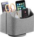 PU Leather 360° Rotatable Remote Control Holder, Nightstand TV Remote Caddy | by PUSU