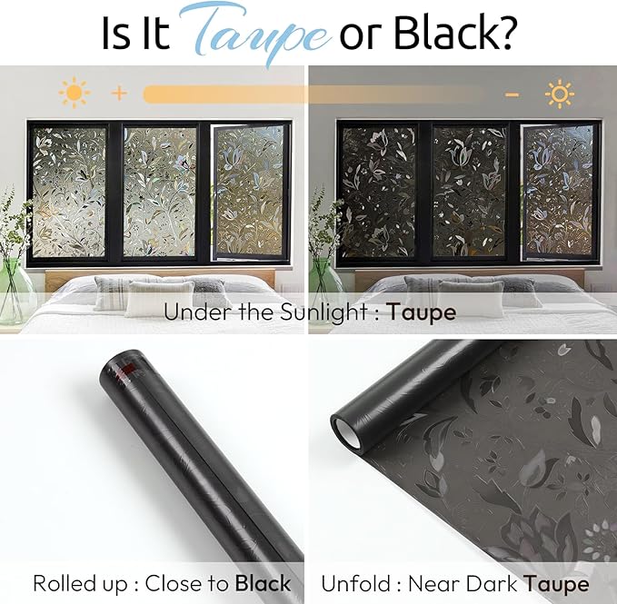 rabbitgoo Window Privacy Film, Stained Glass Cling, Sun Blocking Heat Control - Image 3