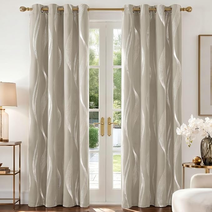 Deconovo Curtains for Living Room, Pattern Blackout Curtains 84 Inches Long | by Unknown