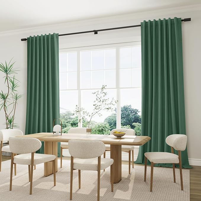 Joywell 100% Blackout Extra Long Linen Curtains 120 Inch Long - Image 6