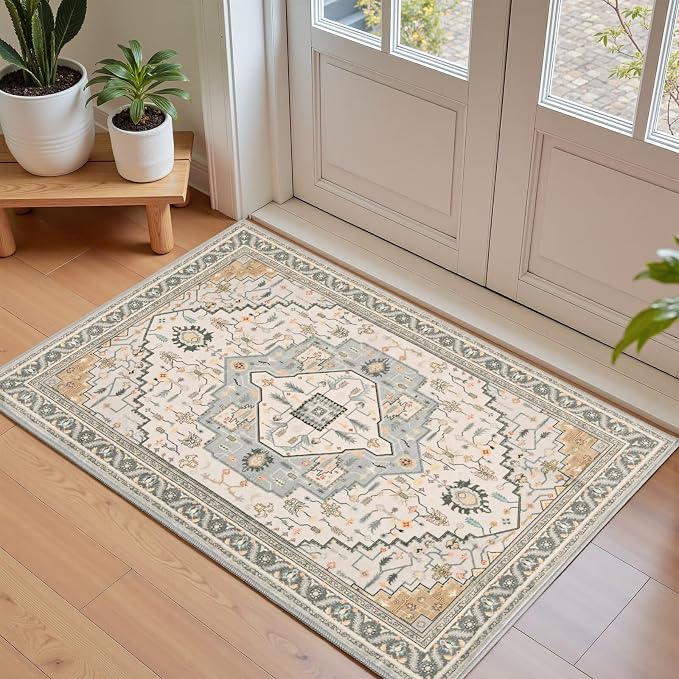 Macgace Washable Vintage Small Area Rug by Macgace