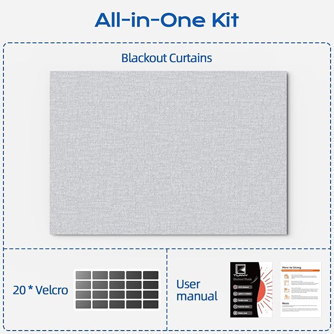 Linen Blackout Curtains for Bedroom, Temporary Blackout Shades - Image 8