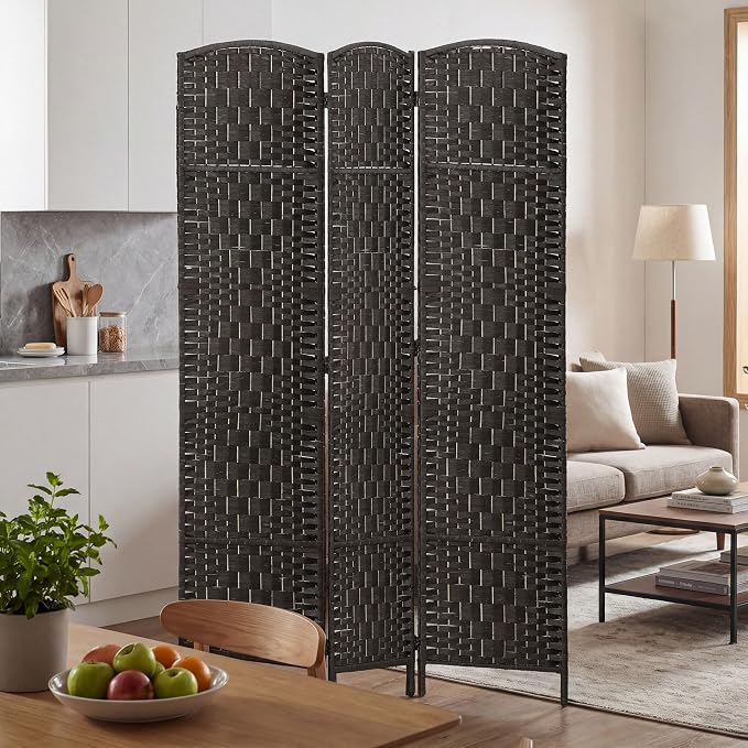 HOMCOM Room Divider 3-Panel, 6FT-Tall Folding Privacy Screen, Coffee | - Image 6