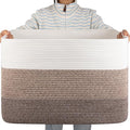 OIAHOMY 108L Extra Large Blanket Basket Dog Toy Basket radient Dark Brown | by MasterofSpaceOptimization