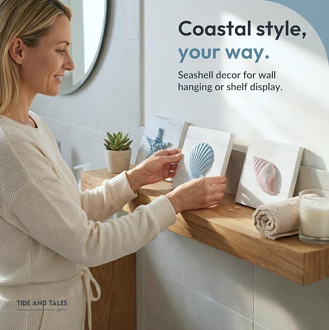 Tide and Tales 3D Beach Wall Art, Coastal Bathroom Wall Decor, Textured 3D - Image 6