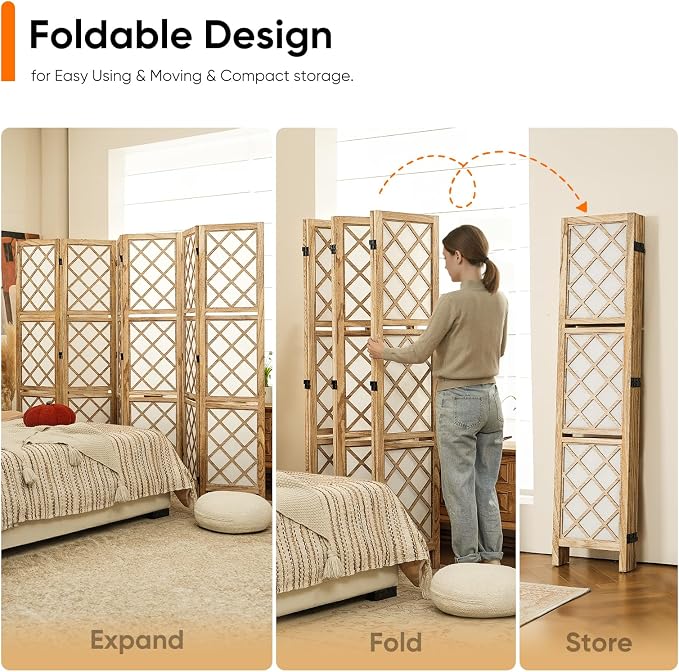 Japanese Room Divider with Shelves, Shoji Screen Diamond Lattice Design - Image 6
