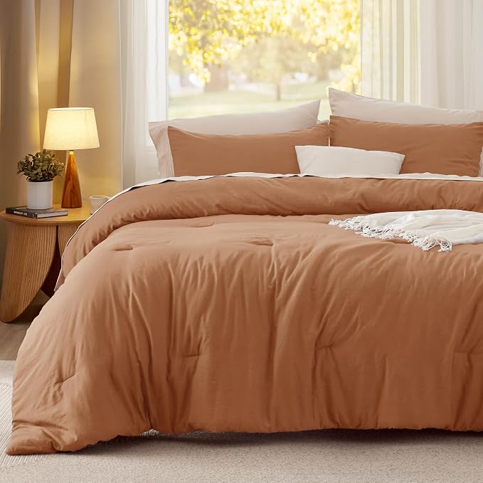 Bedsure Queen Comforter Set, Pumpkin Soft Prewashed Bedding - Image 2