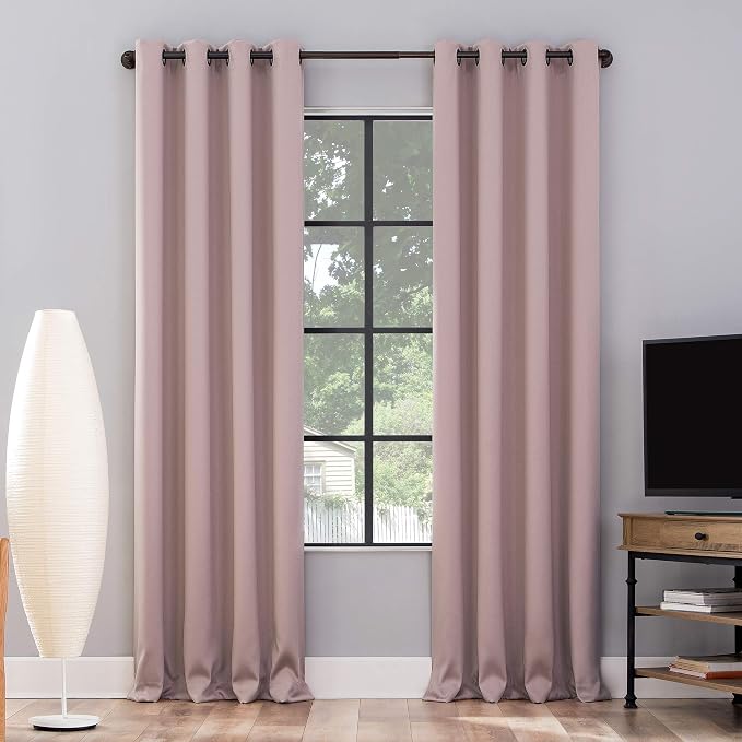 Sun Zero Nordic 2-pack Theater Grade Extreme 100% Blackout Grommet Curtain by SunZero%E2%84%A2