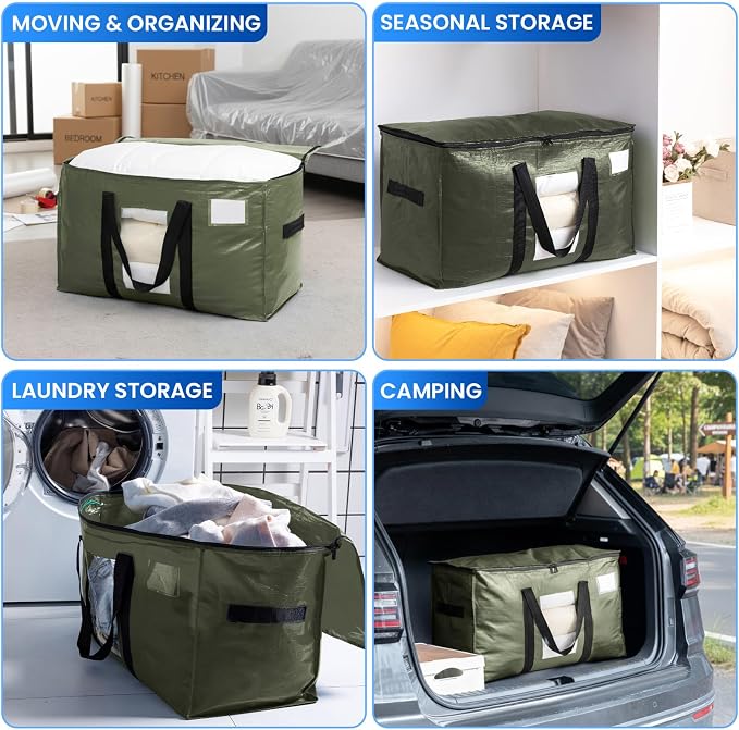 TAILI 6 Pack Green Extra Large Moving Bags, Storage Bag - Image 8