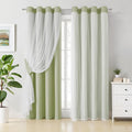 Bujasso Sage Green Blackout Curtains by Bujasso