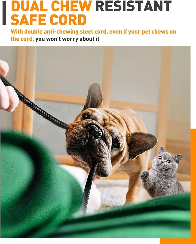 PETNF Pet Heating Pad Temperature Adjustment Anti-bite Puppy with Timer Cat Heating Pad Indoor Waterproof Pet Warming Pad Electric Heated Bed Mat Dog