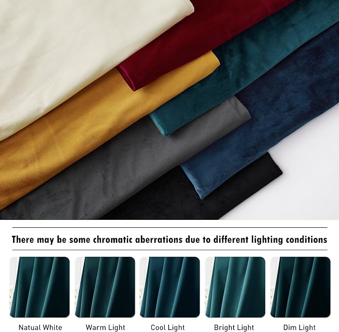 RYB HOME Velvet Curtains 108 inches Long, Extra Long High Ceiling Curtains | - Image 7